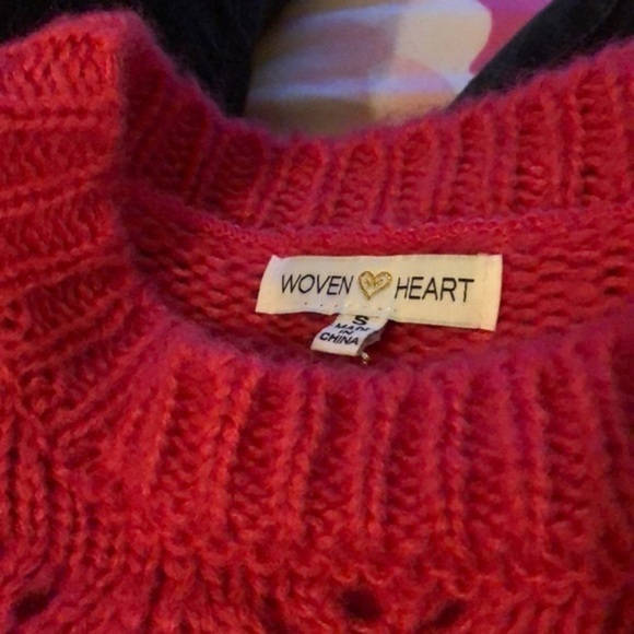 WOVEN HEART CUTE PINK SWEATER SIZE S - Picture 13 of 16